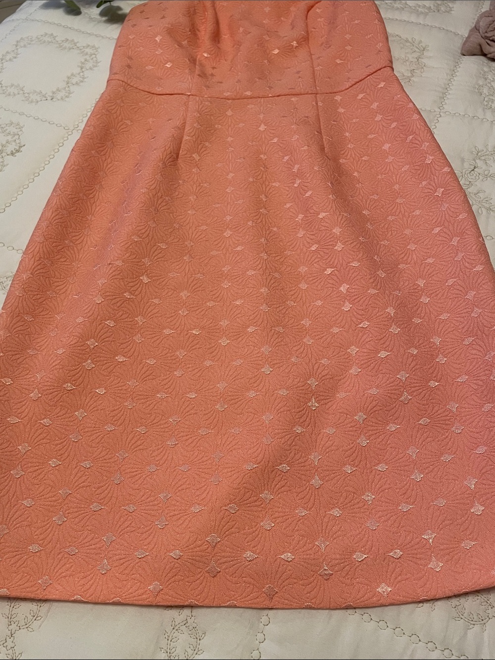 The Limited Coral Pink Textured Sheath Dress - Picture 7 of 10